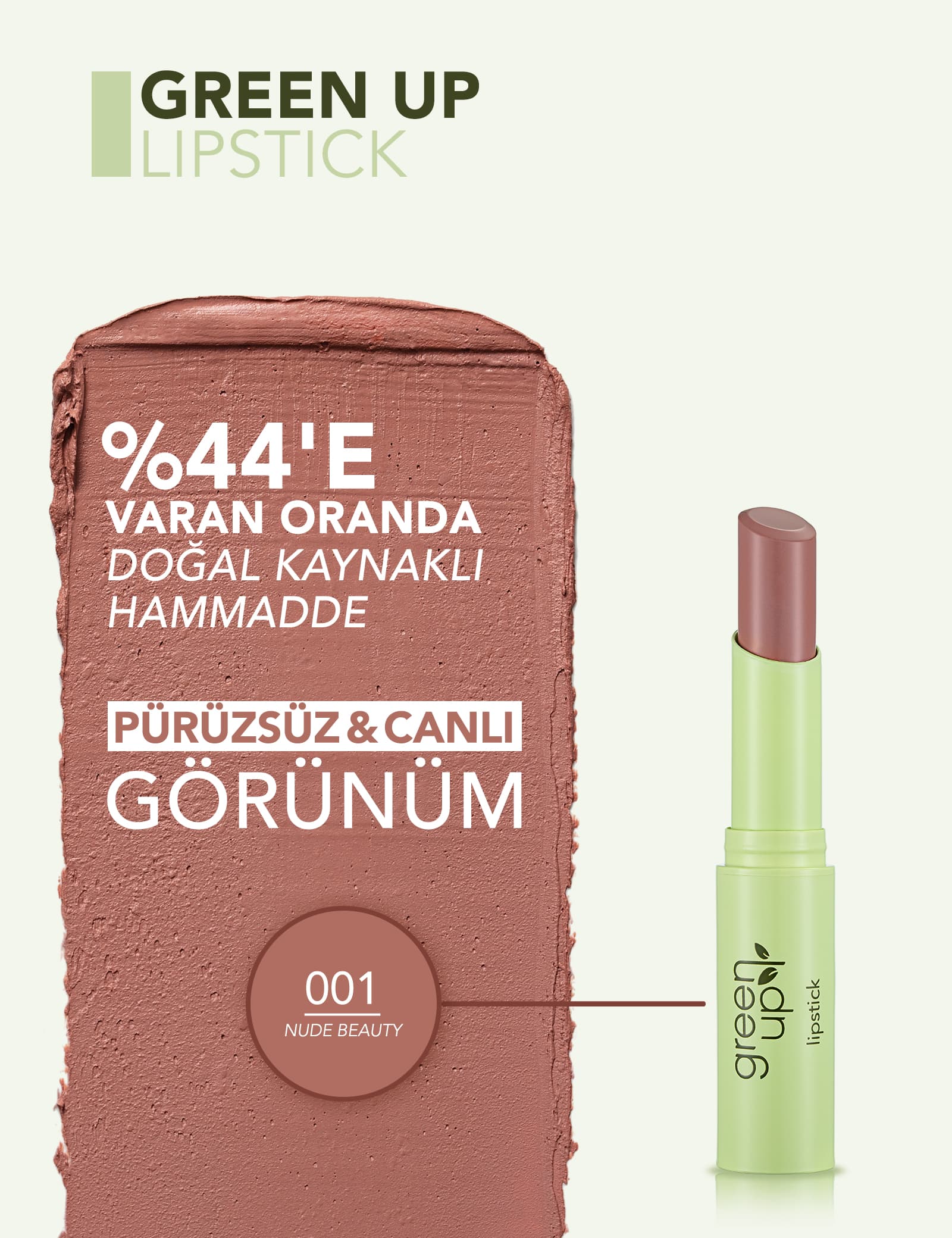 Green Up Semi Matte Finish Vegan Lipstick
